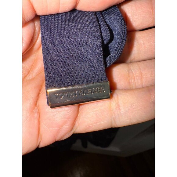 Tommy Hilfiger Floral Wrap Dress‎ Size 8 Navy Blue Grey Sexy Stretch Velvet Cute - Picture 3 of 8